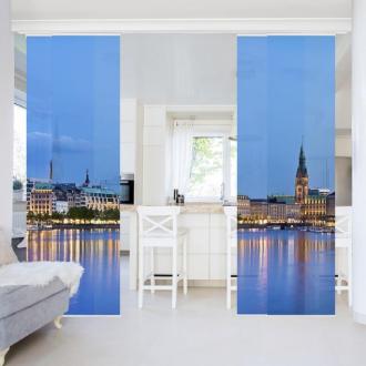 Súprava posuvnej záclony - Hamburg Skyline - 4 panely