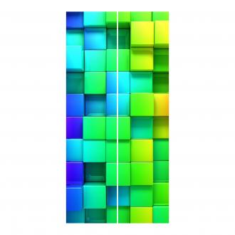 Súprava posuvnej záclony - 3D Cubes -2 panely