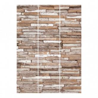 Súprava posuvnej záclony -Turecká drevená stena -3 panely