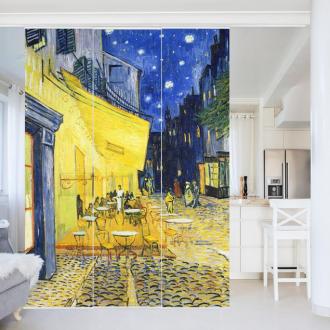 Súprava posuvnej záclony - Vincent Van Gogh - Kaviareň v noci -3 panely