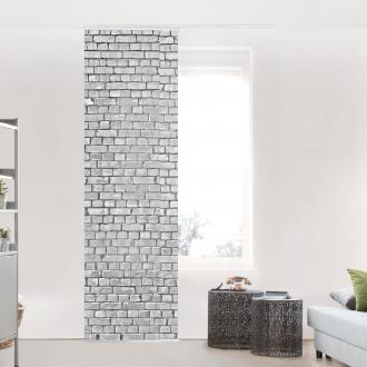 Súprava posuvnej záclony - Brick Tile Wallpaper Black -2 panely