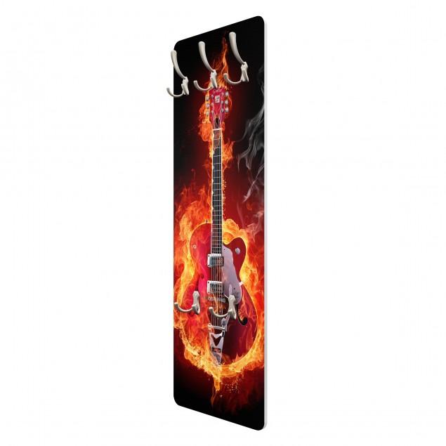 Vešiak na stenu Gitara v plameňoch
