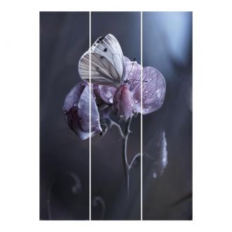 Súprava posuvnej záclony -Motýľ v daždi -3 panely
