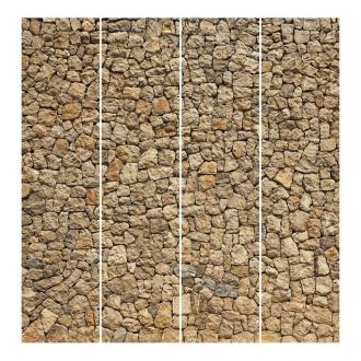 Súprava posuvnej záclony - Staré múry dlažbového kameňa - 4 panely