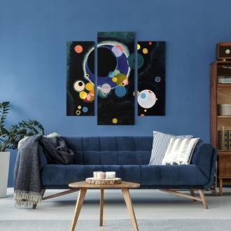 Trojdielny obraz Wassily Kandinsky - Niekoľko kruhov