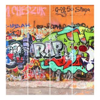 Súprava posuvnej záclony - Graffiti - 4 panely