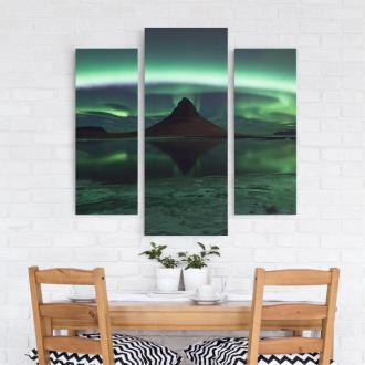Trojdielny obraz Aurora na Islande
