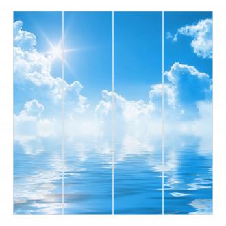 Súprava posuvnej záclony - Nebo nad morom -4 panely