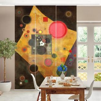 Súprava posuvnej záclony - Wassily Kandinsky - Akcent v ružovej -3 panely