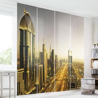 Súprava posuvnej záclony - Golden Dubai - 4 panely