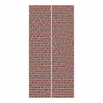 Súprava posuvnej záclony -Brick Tile Wallpaper Red-2 panely