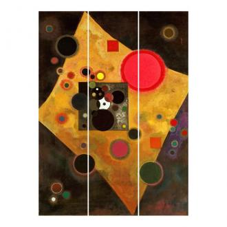 Súprava posuvnej záclony - Wassily Kandinsky - Akcent v ružovej -3 panely
