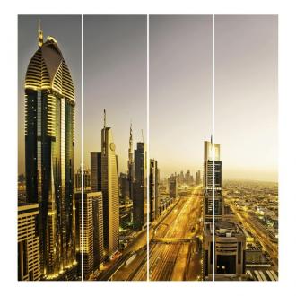 Súprava posuvnej záclony - Golden Dubai - 4 panely