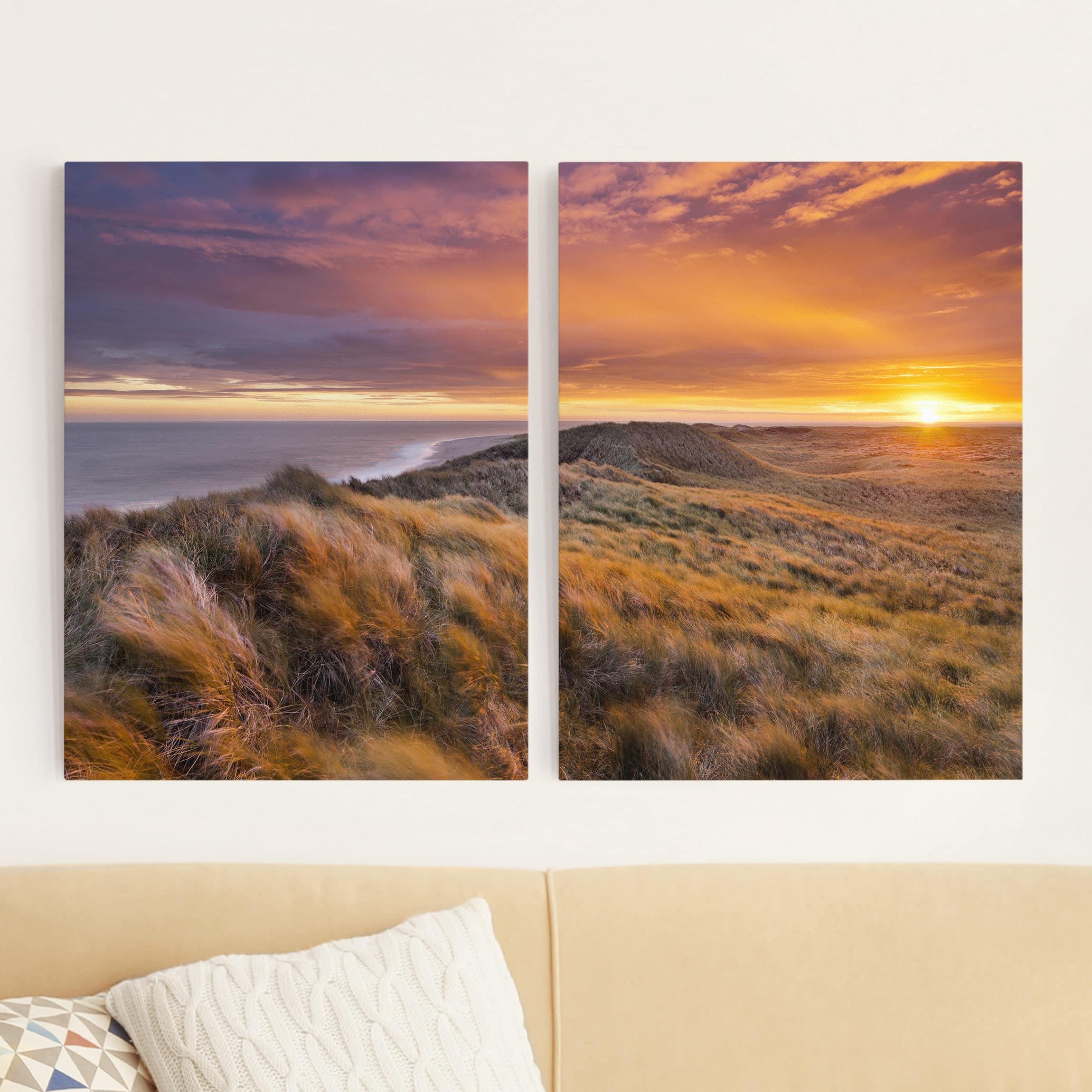 Dvojdielny obraz Východ slnka na pláži na Sylt 4:3