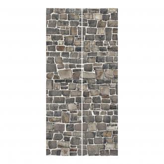 Súprava posuvnej záclony - Crushed Stone Wallpaper Stone Wall -2 panely