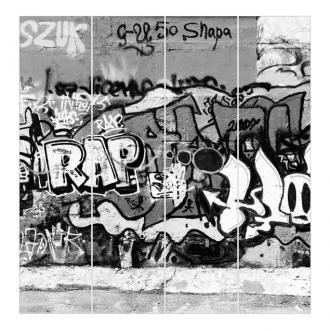 Súprava posuvnej záclony - Graffiti Art - 4 panely