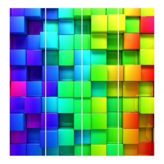 Súprava posuvnej záclony - 3D Cubes -4 panely