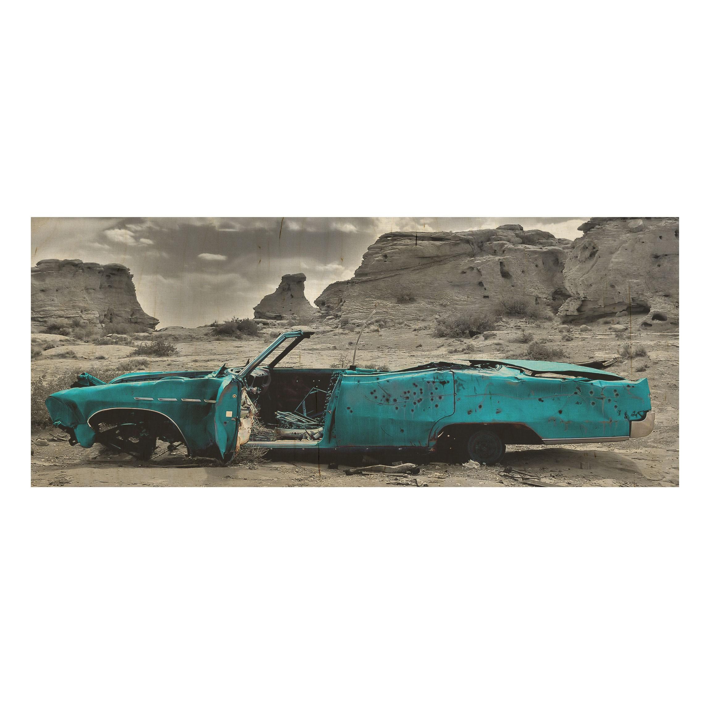 Drevenné obrazy Tyrkysový Cadillac